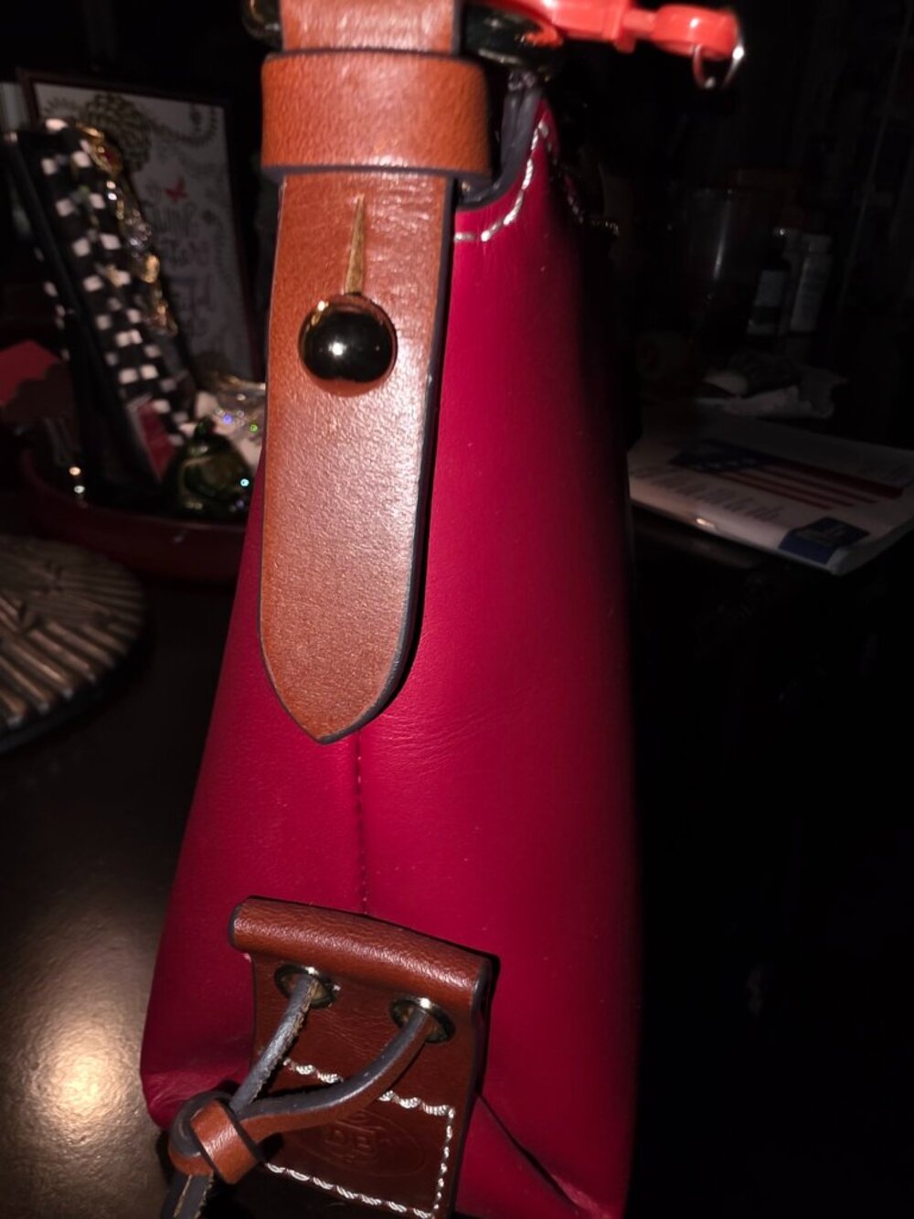 Dooney & Bourke Penrose Red Leather Hobo Bag - Picture 4 of 15